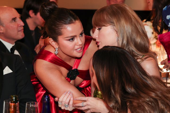 Selena Gomez and Taylor Swift pictured at the Golden Globes