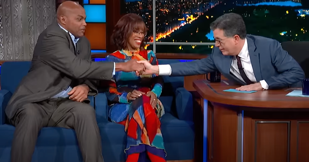 NextImg:Charles Barkley And Stephen Colbert Work Out COVID Grudge After 4 Years