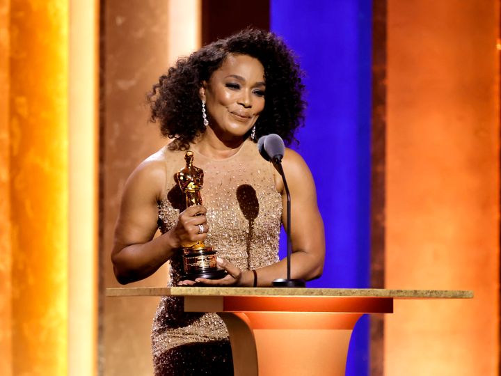 “I proudly share this honor with women who stand up when they are told to stand back,” said Angela as she accepted her honorary Oscar.