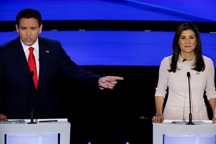 Florida Gov. Ron DeSantis seized on Nikki Haley's tenure as ambassador to the United Nations to try to depict her as a "globalist."