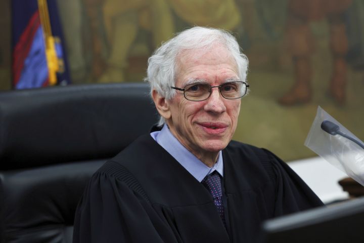 Judge Arthur F. Engoron is seen presiding over former President Donald Trump's civil business fraud trial at the New York Supreme Court in October.