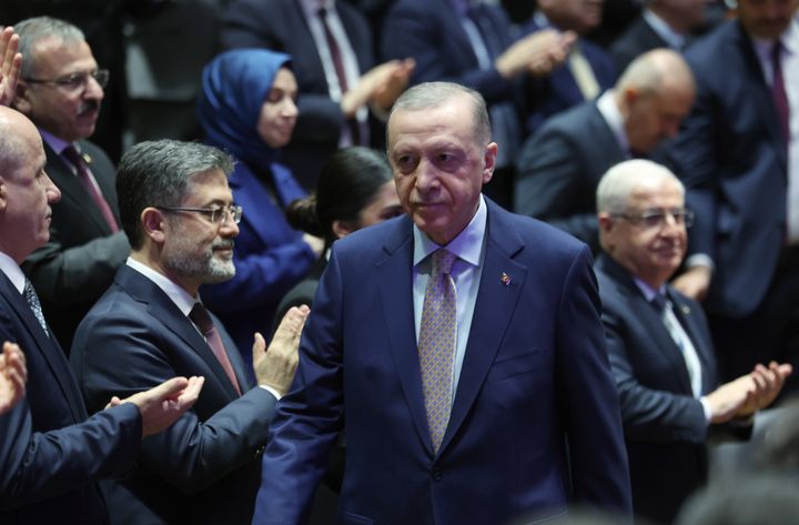 Ο Τούρκος Πρόεδρος Ρετζέπ Ταγίπ Ερντογάν παρευρίσκεται στην 97η επέτειο της ίδρυσης του Εθνικού Οργανισμού Πληροφοριών στην έδρα της Τουρκικής Εθνικής Υπηρεσίας Πληροφοριών (MIT) στο Καλέ της Άγκυρας, στην Τουρκία, στις 10 Ιανουαρίου 2024.