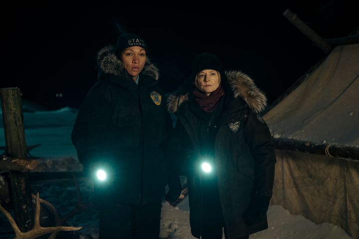 Kali Reis, left, and Jodie Foster play very different detectives that get caught up in a grisly case beyond their most unsettling nightmares in "Night Country."