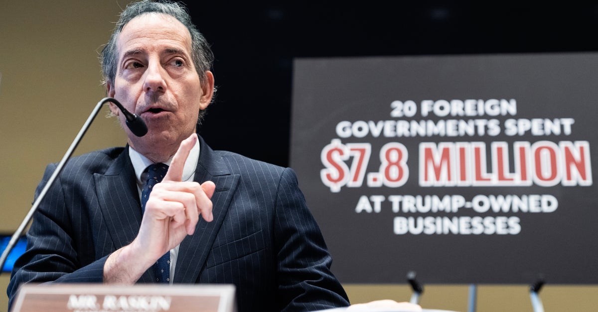 Jamie Raskin Asks Trump To Return .8 Million He Received From Foreign Governments