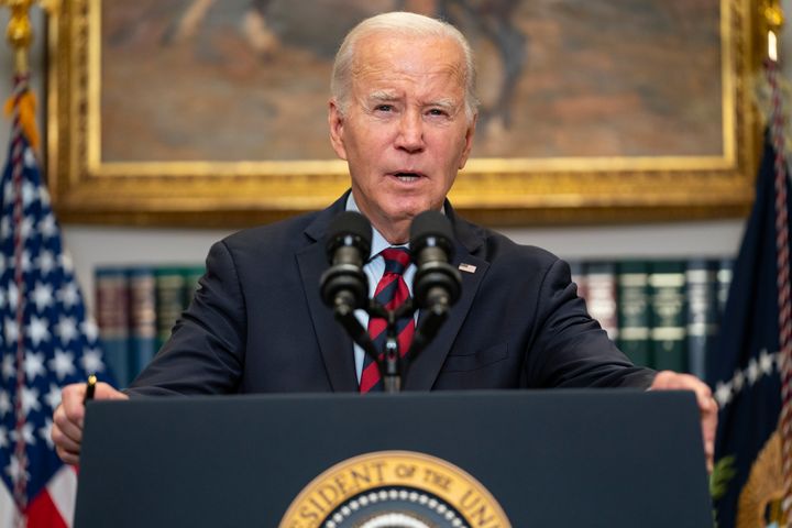 FILE - President Joe Biden speaks on student loan debt forgiveness, in the Roosevelt Room of the White House, Oct. 4, 2023, in Washington. (AP Photo/Evan Vucci, File)