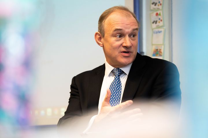 Liberal Democrat leader Sir Ed Davey during a visit to Brookside Primary School, Ashbourne, Stockport. Picture date: Friday January 12, 2024. (Photo by James Manning/PA Images via Getty Images)