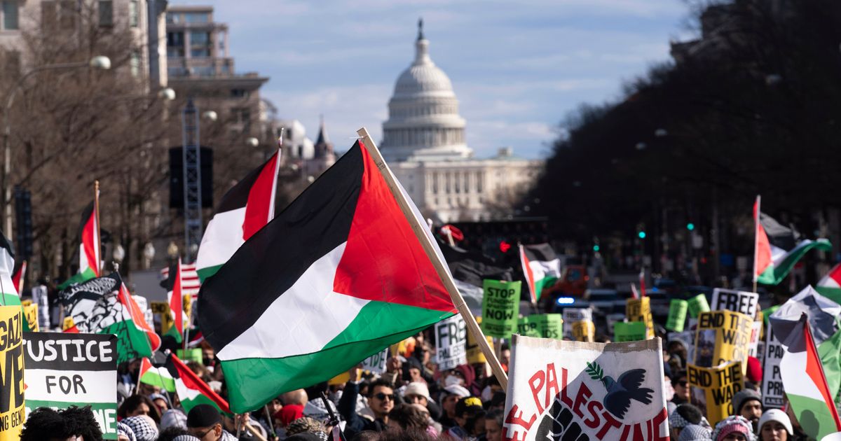 Thousands Of Demonstrators March For Palestine In Global Day Of Action