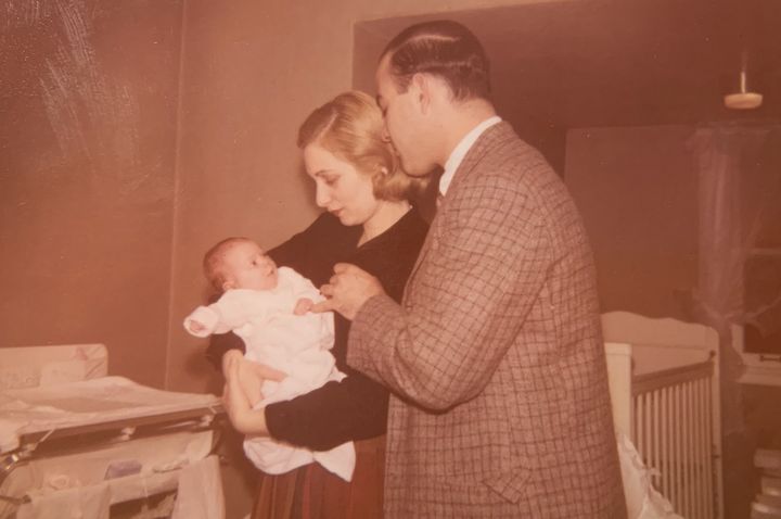 The author as a baby with her adoptive parents shortly after she arrived at their home in Pittsburgh.