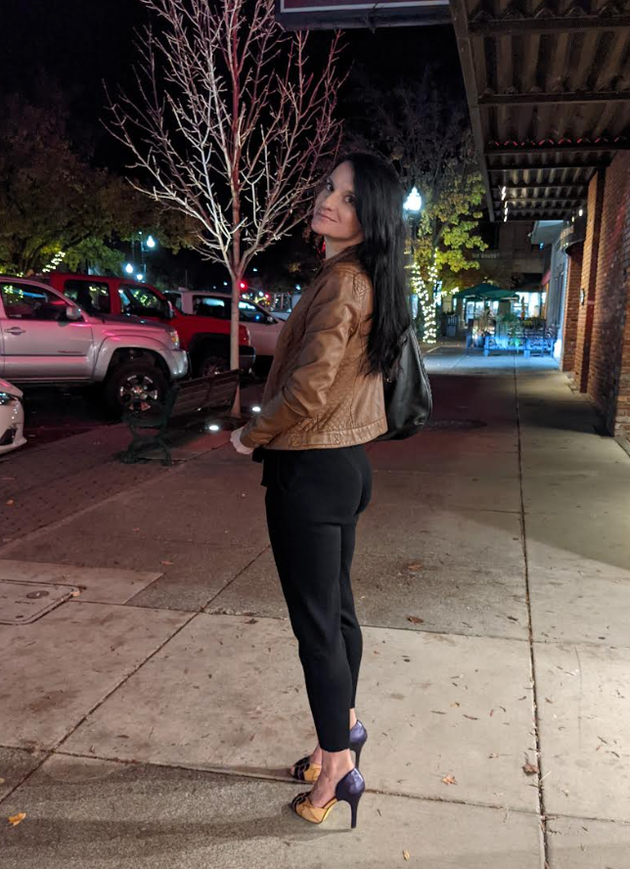 The author on a night out.