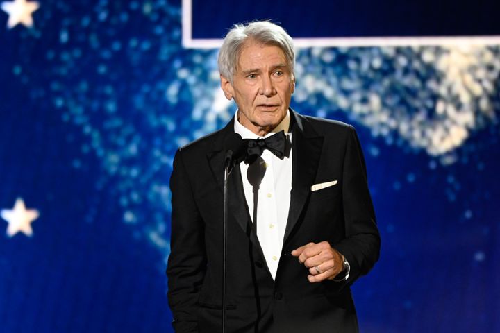 Harrison Ford accepts the Career Achievement Award at the Critics' Choice Awards