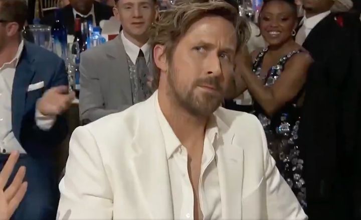 Ryan Gosling learns that I'm Just Ken has won Best Song at the Critics' Choice Awards