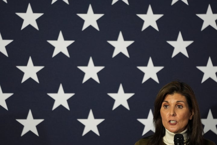 Republican presidential candidate former UN Ambassador Nikki Haley speaks at a campaign event, Saturday, Jan. 13, 2024 ,in Iowa City, Iowa. (AP Photo/Abbie Parr)