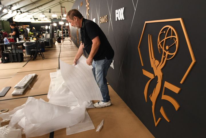 Preparations for the 75th Emmy Awards were in full swing over the weekend, ahead of Monday's show.