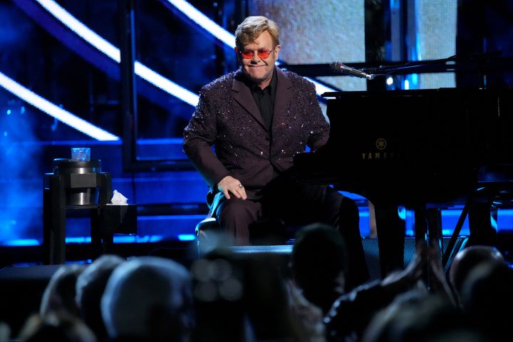 Sir Elton John performing live in 2023