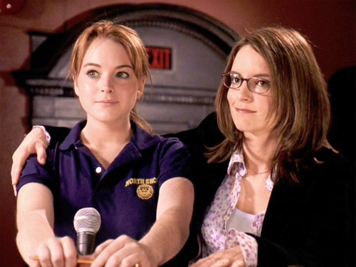Lohan and Fey as Cady Heron and Ms. Norbury, respectively, in 2004's "Mean Girls."