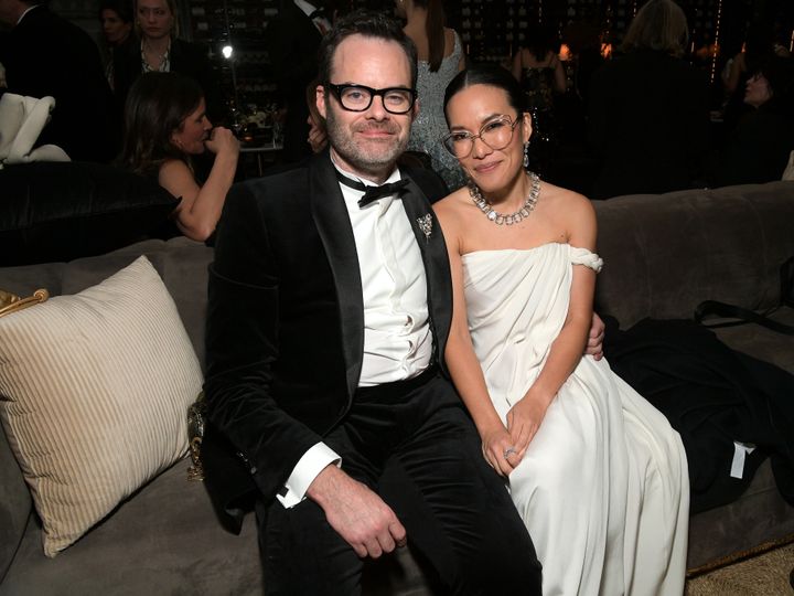 Bill Hader and Ali Wong photographed together at Netflix's 2024 Golden Globe After Party on Jan. 7 in Beverly Hills, California.