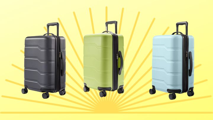 Open Story hard-side spinner suitcase