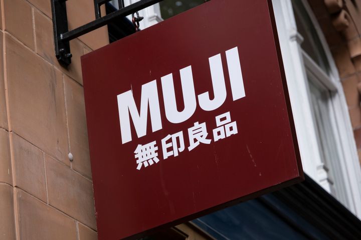 Sign for the brand Muji on 30th May 2022 in Birmingham, United Kingdom. (photo by Mike Kemp/In Pictures via Getty Images)