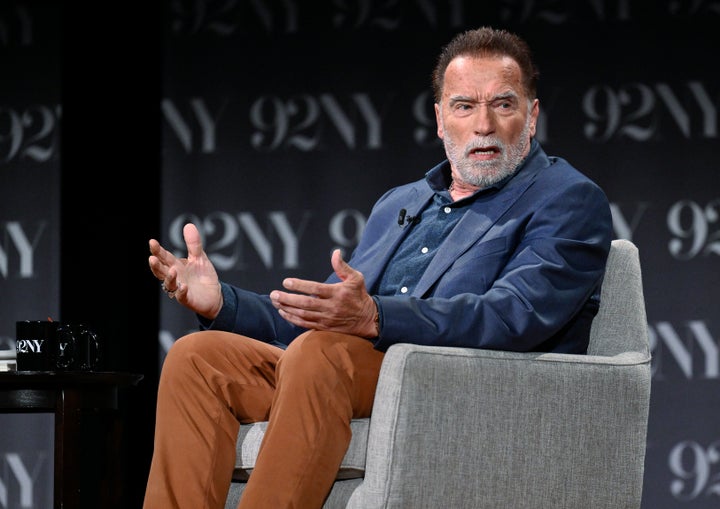Arnold Schwarzenegger discusses his book, "Be Useful: Seven Tools for Life" in New York City on Oct. 10, 2023. The actor was forced to pay some hefty fines after failing to declare a luxury watch while traveling from the U.S. to Germany.