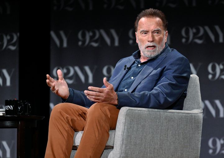 Arnold Schwarzenegger discusses his book, "Be Useful: Seven Tools for Life" in New York City on Oct. 10, 2023. The actor was forced to pay some hefty fines after failing to declare a luxury watch while traveling from the U.S. to Germany.