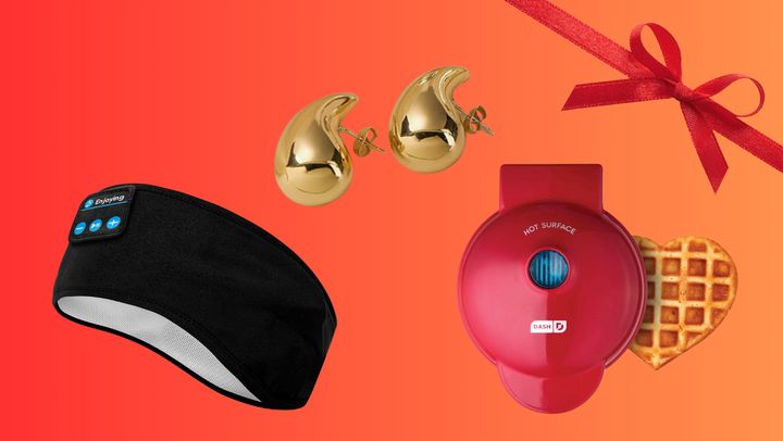 Bluetooth sleep headphones, a pair of designer-lookalike earrings and a heart-shaped mini waffle maker.