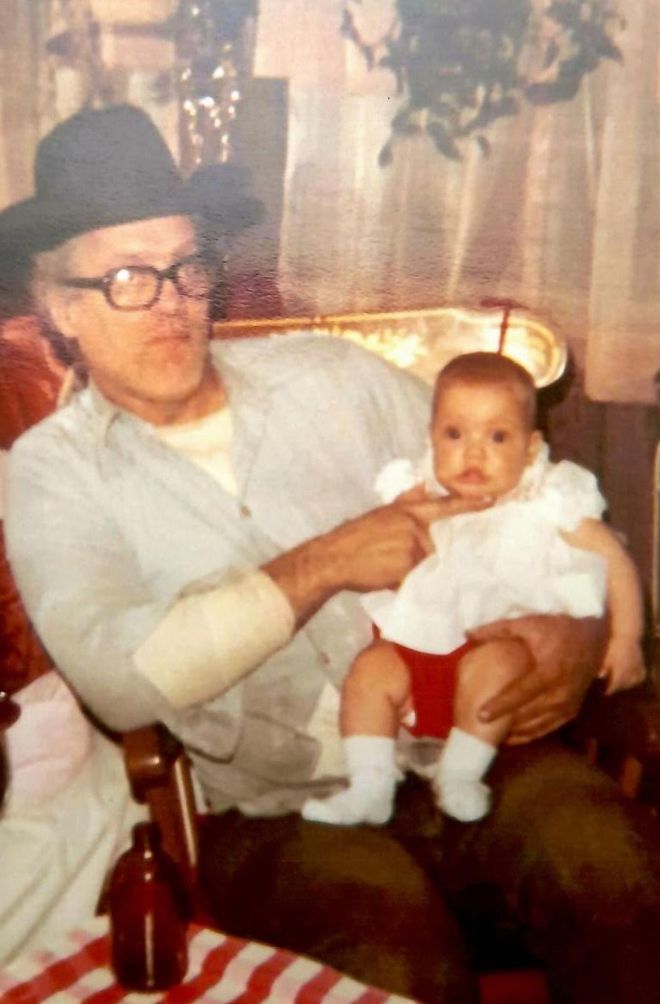 The author and her grandfather (circa 1980).
