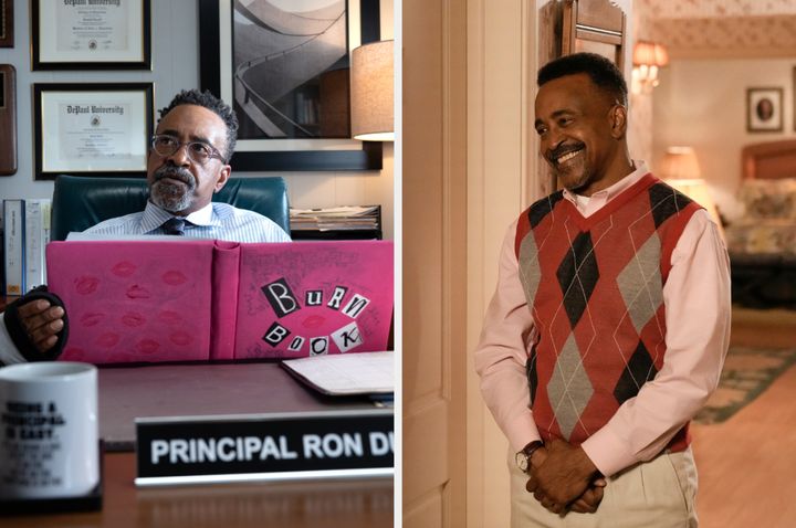 Tim Meadows in Mean Girls (left) and The Goldbergs (right)