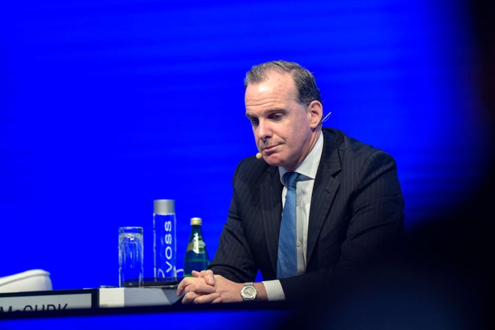 Brett McGurk speaks during a security conference in Manama, Bahrain, on Nov. 18, 2023.