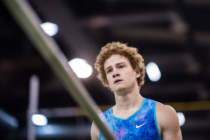 Shawn Barber prepares to vault during a 2018 competition in Duesseldorf, Germany. Barber died at age 29 after experiencing health issues.