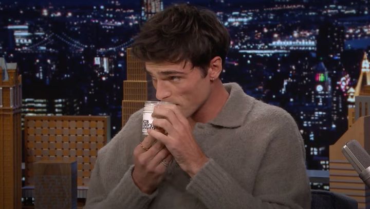 Jacob Elordi tries out the now-infamous Saltburn-inspired candle