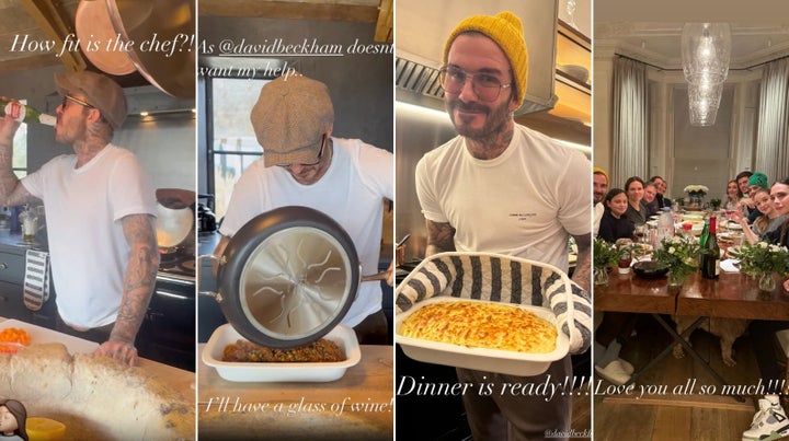 Victoria documented David's cooking on her Instagram story