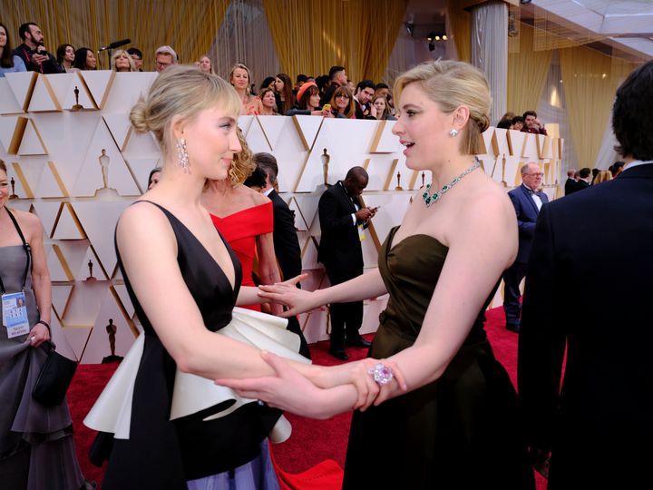 Saoirse Ronan and Greta Gerwig at the 2020 Oscars