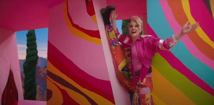 Kate McKinnon in character as Weird Barbie