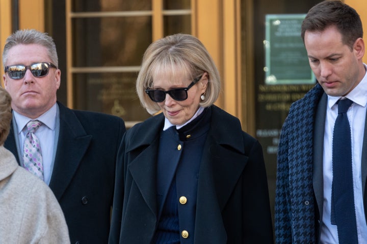 E Jean Carroll leaves Manhattan federal court in New York as her defamation suit against former president Donald Trump has been postponed after a juror and one of Trump’s lawyers reported feeling ill on Monday. Carroll, who sued Trump for defaming her when he was president, was expected to conclude her case by Monday afternoon, after which Trump's defense case would have started. He is listed as one of only two defense witnesses and has said he plans to testify.