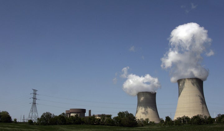 The Byron Nuclear Generating Stations running at full capacity in Byron, Illinois.