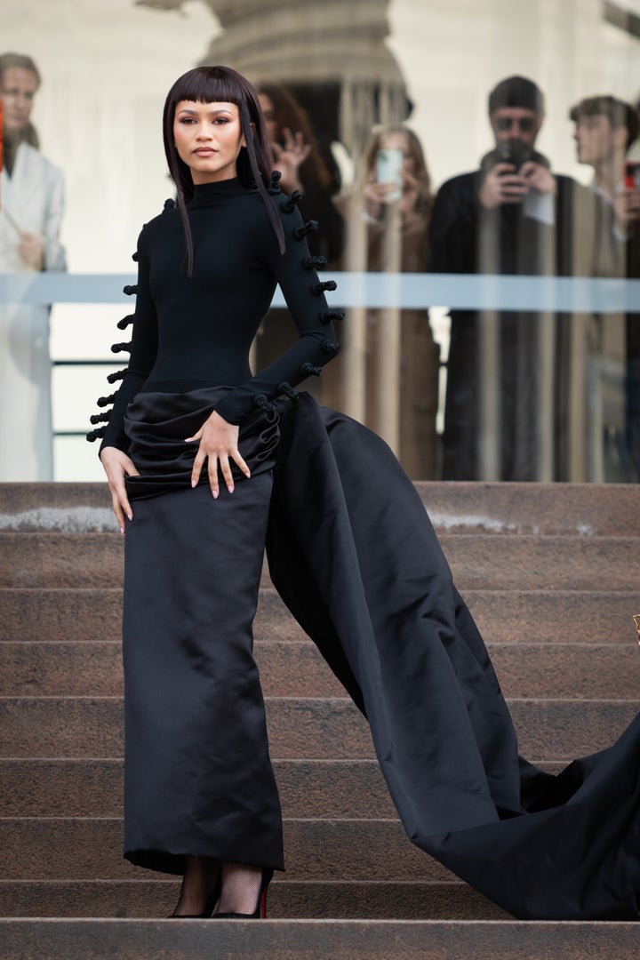 The "Euphoria" actor's all-black outfit was a throwback to the era of Audrey Hepburn.
