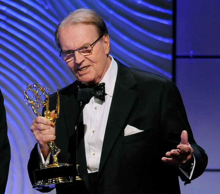 FILE - Charles Osgood accepts the award for outstanding morning program for "CBS Sunday Morning" at the 40th Annual Daytime Emmy Awards on June 16, 2013, in Beverly Hills, Calif. (Photo by Chris Pizzello/Invision/AP, File)