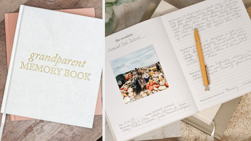 A stately two-in-one memory book and photo album