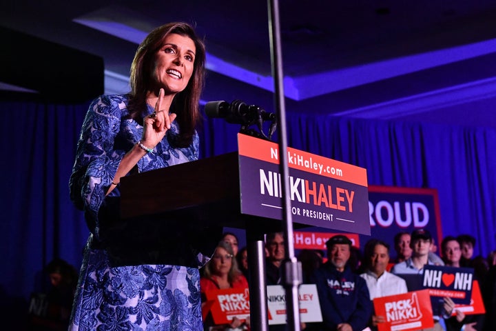 Haley vowed to stay in the race despite her second-place showing in New Hampshire. (Photo by JOSEPH PREZIOSO/AFP via Getty Images)