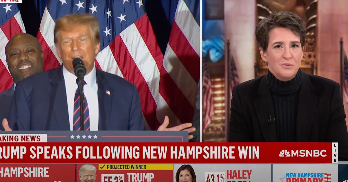 Rachel Maddow Cuts Into Trump’s Victory Speech With Real-Time Fact Check
