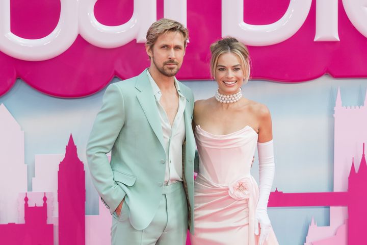 Ryan Gosling and Margot Robbie at the UK premiere of Barbie last year