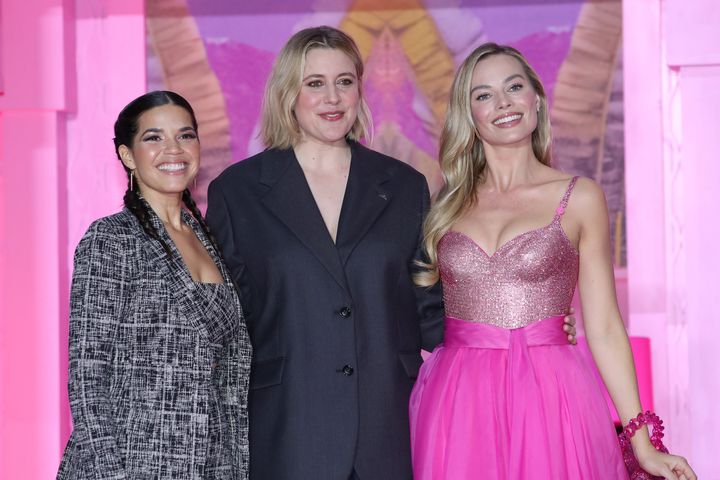 America Ferrera, Greta Gerwig and Margot Robbie at the Barbie premiere in Seoul