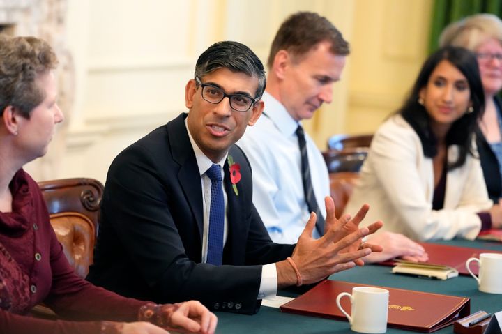 Rishi Sunak in a cabinet meeting in Downing Street. There were 98 severance payments made in the financial year 2022/23.
