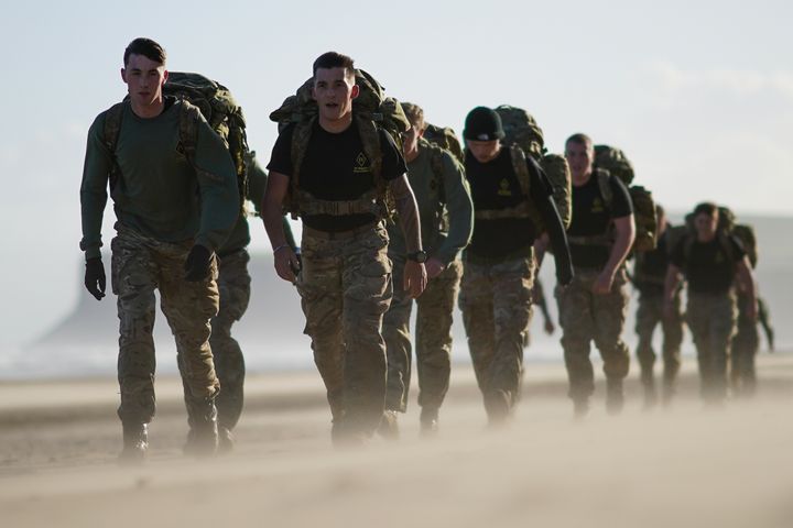 Soldiers from 4th Regiment Royal Artillery take part in a Regimental physical training session