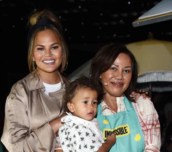 Chrissy Teigen, Miles Stephens and Vilailuck "Pepper" Teigen attend an event on Sept. 19, 2019, in Los Angeles.