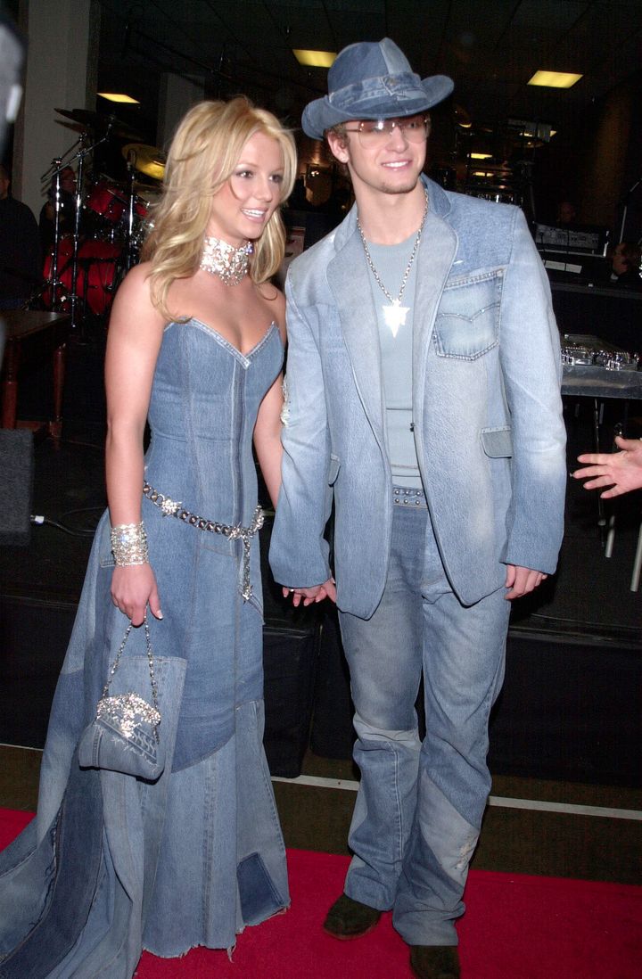 Britney and Justin during their most infamous red carpet appearance together