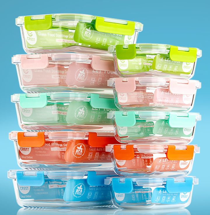 Choose between green, blue, pink, light green or orange lids, or a set with multicolor lids. 