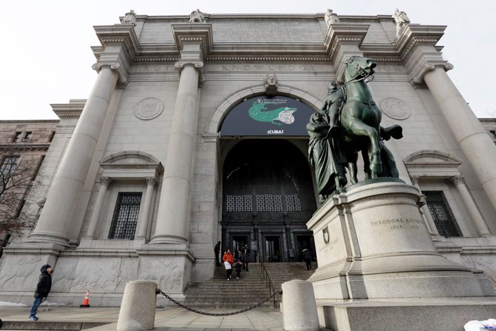 The American Museum of Natural History's entrance along Central Park West is pictured in New York City.