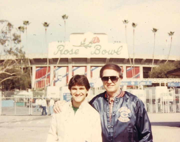 The author and his dad at Super Bowl XXI in Pasadena, California, in 1987. "The Bears didn’t make it back to the Super Bowl the next year, but we did," he writes.