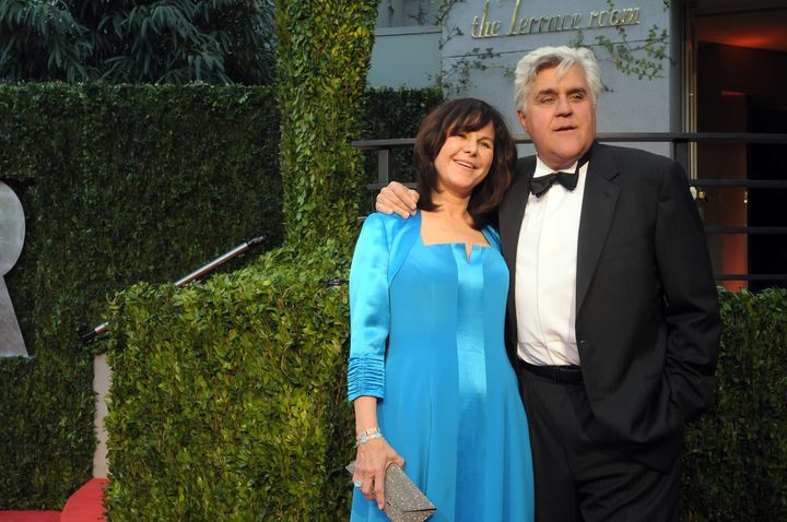Jay Leno and Mavis Leno attend the 2010 Vanity Fair Oscars. The comedian has filed to be conservator of his wife's estate, citing her dementia diagnosis.